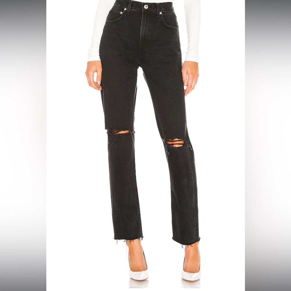 Agolde Women's Cherie High Rise Straight Jeans In Distortion, Size 28